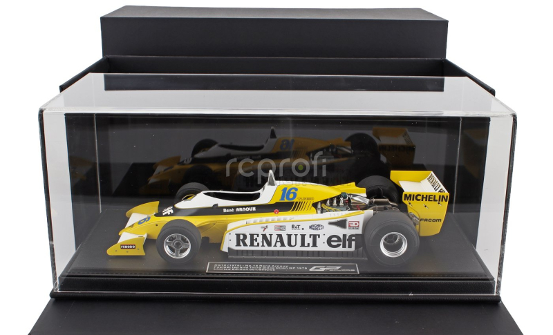 Gp-replicas Renault F1 Rs10 Team Renault Elf N 16 Fastest Lap 3rd French Gp 1979 Rene Arnoux - Con Vetrina - With Showcase 1:18 Žlutá Bílá
