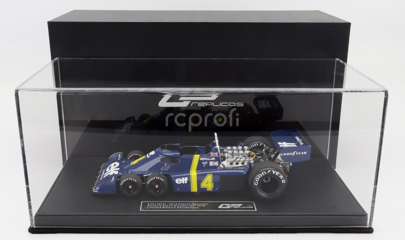 Gp-replicas Tyrrell F1  P34 Elf 6 Wheels N 4 2nd Sweden Gp 1976 Patrick Depailler 1:18 Modrá Žlutá