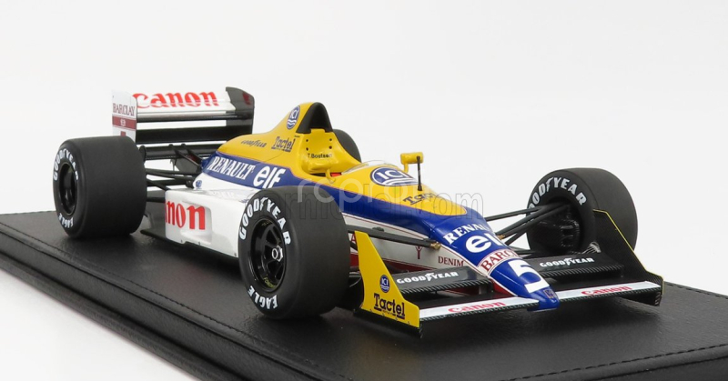 Gp-replicas Williams F1  Fw12c Renault V10 N 5 Season 1989 Thierry Boutsen - Con Vetrina - With Showcase 1:18 Modrá Žlutá Bílá