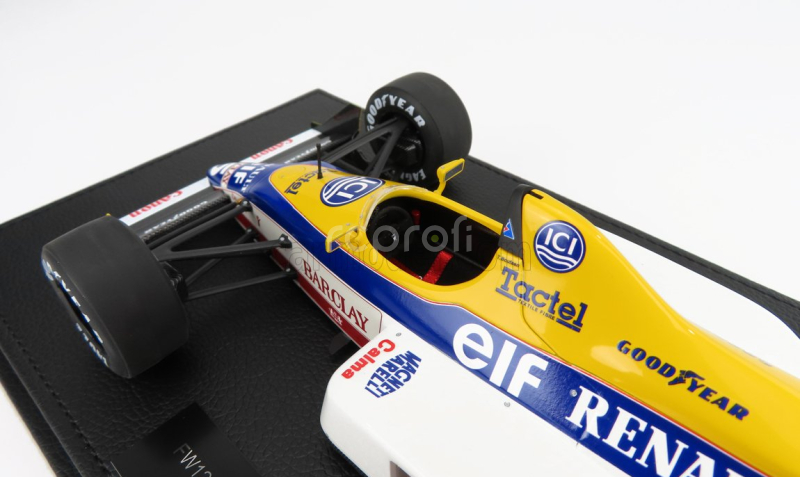 Gp-replicas Williams F1  Fw12c Renault V10 N 5 Season 1989 Thierry Boutsen - Con Vetrina - With Showcase 1:18 Modrá Žlutá Bílá