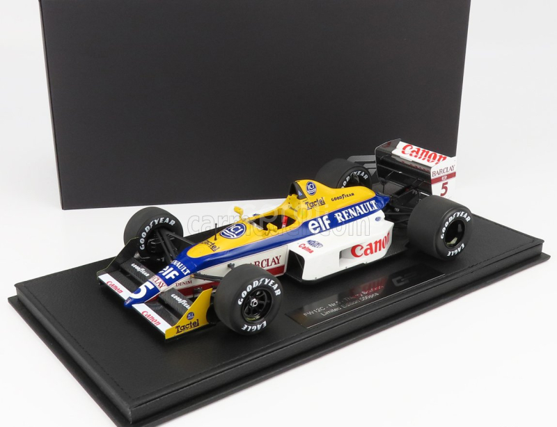 Gp-replicas Williams F1  Fw12c Renault V10 N 5 Season 1989 Thierry Boutsen - Con Vetrina - With Showcase 1:18 Modrá Žlutá Bílá