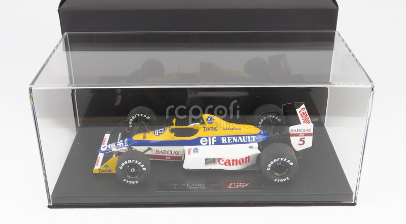 Gp-replicas Williams F1  Fw12c Renault V10 N 5 Season 1989 Thierry Boutsen - Con Vetrina - With Showcase 1:18 Modrá Žlutá Bílá