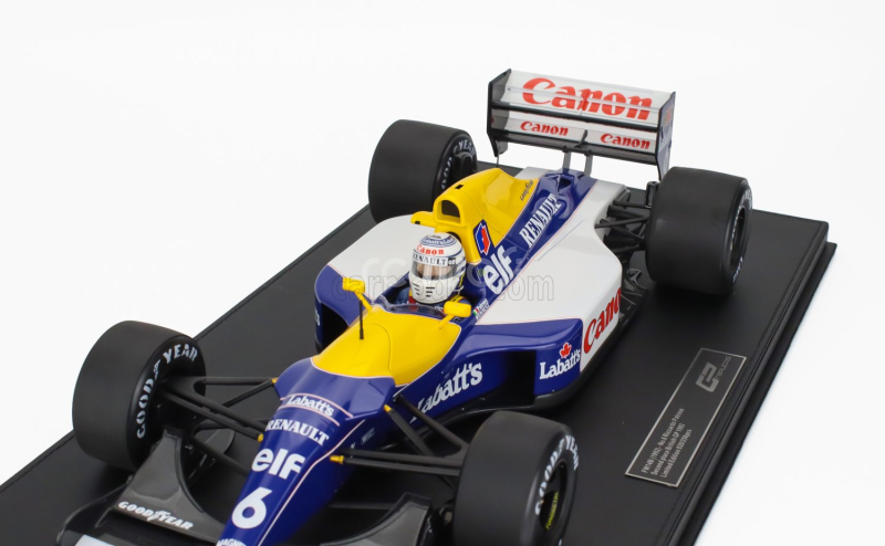 Gp-replicas Williams F1  Fw14b Renault N 6 2nd British Gp (with Pilot Figure) 1992 Ricardo Patrese 1:12 Modrá Žlutá Bílá