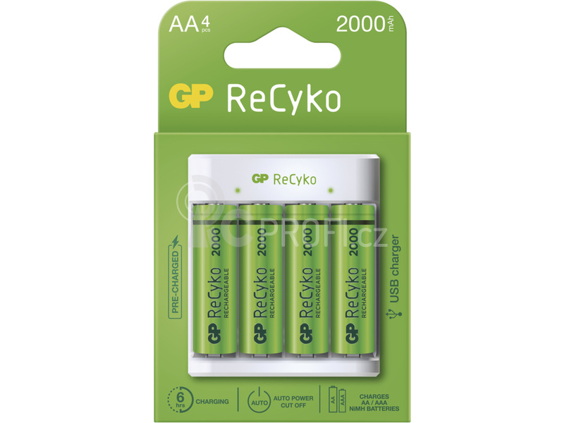 GP USB nabíječ Eco E411 + 4AA GP ReCyko 2100