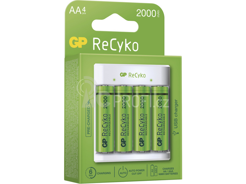 GP USB nabíječ Eco E411 + 4AA GP ReCyko 2100