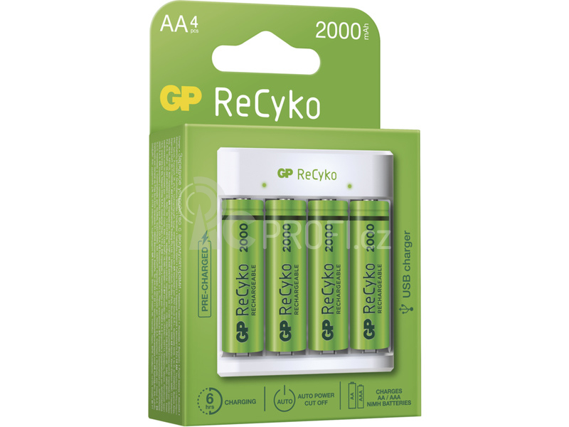 GP USB nabíječ Eco E411 + 4AA GP ReCyko 2100