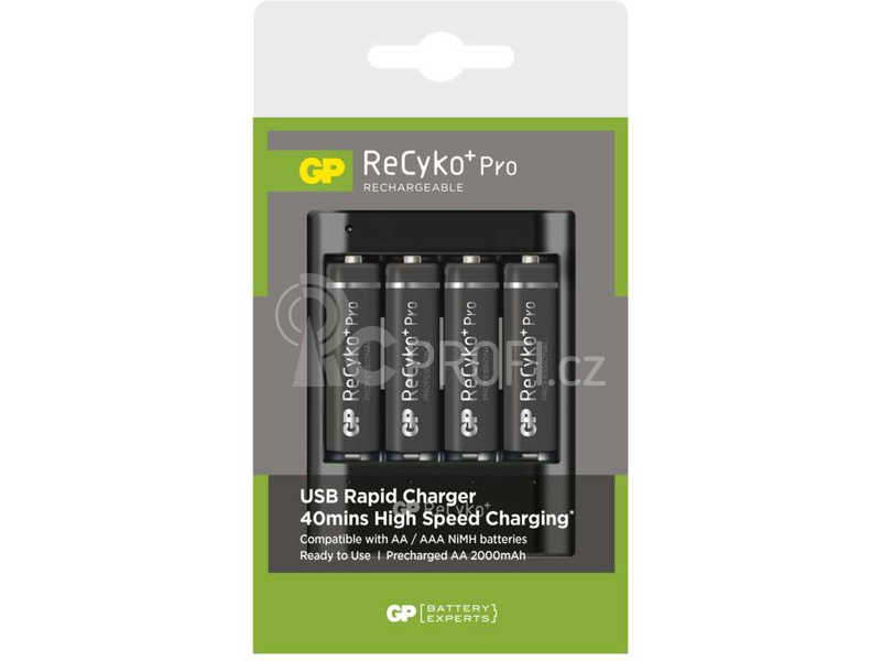 GP USB nabíječ U421 + 4AA GP ReCyko+ Pro
