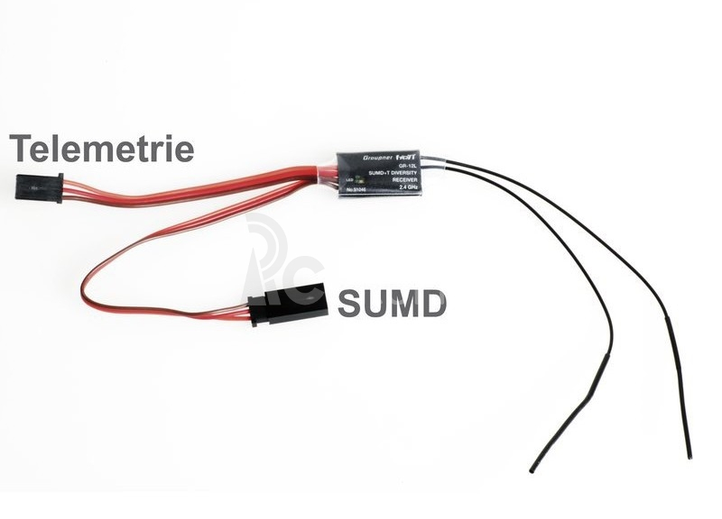 GR-12L přijímač SUMD s Telemetrii HoTT, dvě antény