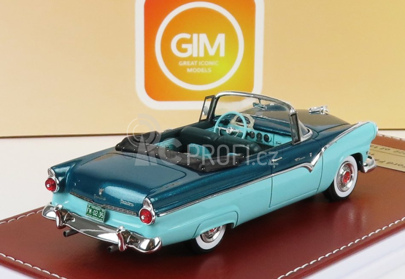 Great-iconic-models Ford USA Fairlane Sunliner Cabriolet 1955 1:43, tyrkysová
