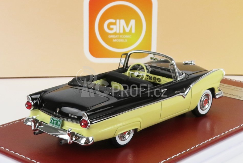 Great-iconic-models Ford usa Fairlane Sunliner Cabriolet 1955 1:43 Zlatobýl Černý