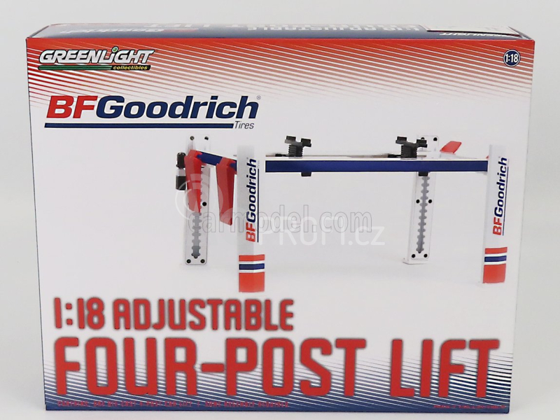 Greenlight Accessories Bf Goodrich Garage Set Officina Čtyřsloupový zvedák 1:18