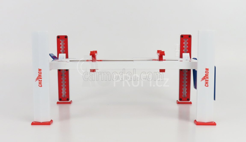 Greenlight Accessories Chevron Garage Set Officina Čtyřsloupový zvedák 1:18, bílá
