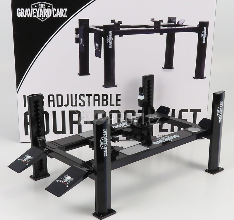 Greenlight Accessories Graveyard Cartz Garage Set Officina Čtyřsloupový zvedák 1:18