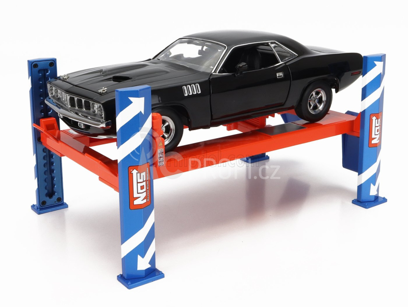 Greenlight Accessories Nos Čtyřsloupový zvedák 1:18, oranžová