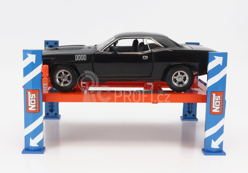 Greenlight Accessories Nos Čtyřsloupový zvedák 1:18, oranžová
