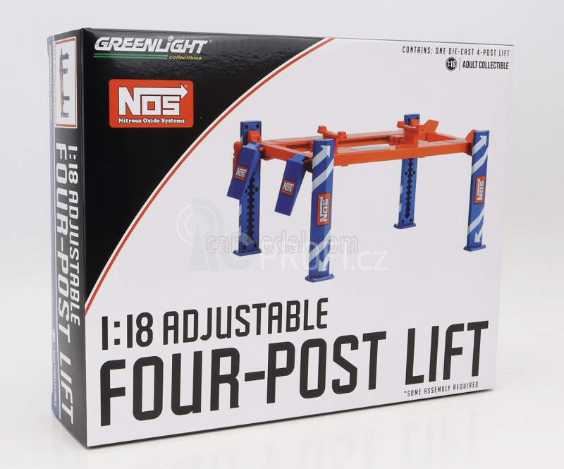 Greenlight Accessories Nos Čtyřsloupový zvedák 1:18, oranžová