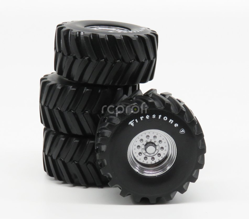 Greenlight Accessories Set 4x Ruote - 4x Wheels Fireston Bigfoot 1:18 Černá Stříbrná