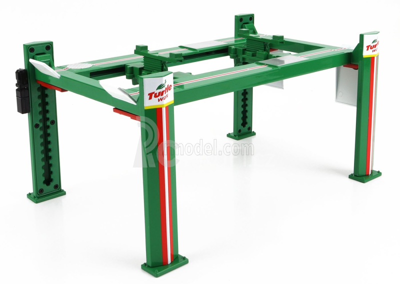Greenlight Accessories Turtle Wax Čtyřsloupový zvedák 1:18, zelená