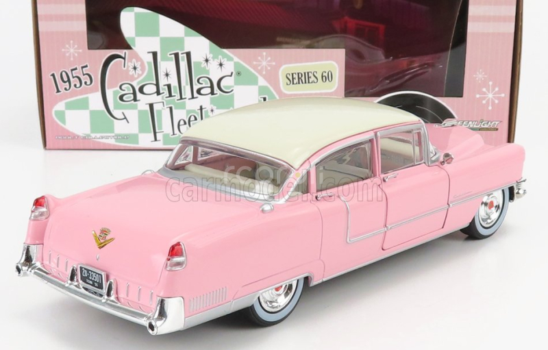 Greenlight Cadillac Fleetwood Series 60 1955 1:24 Růžová Bílá