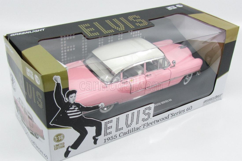 Greenlight Cadillac Fleetwood Series 60 1955 - Personal Car Elvis Presley 1:18 Růžová Bílá