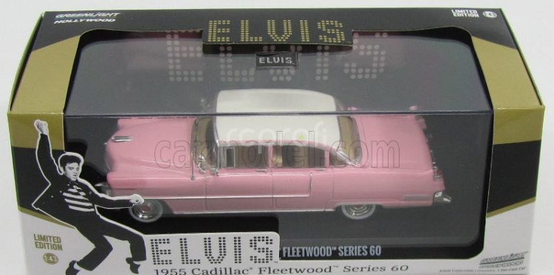 Greenlight Cadillac Fleetwood Series 60 1955 - Personal Car Elvis Presley 1:43 Růžová Bílá