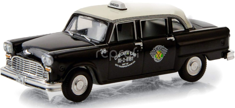 Greenlight Checker Marathon Taxi Dallas 1973 1:64 Black