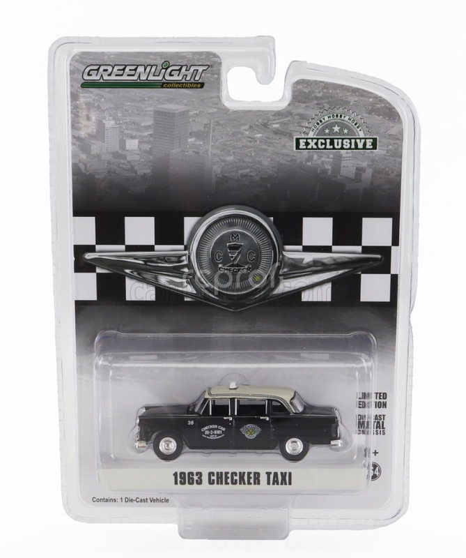 Greenlight Checker Marathon Taxi Dallas 1973 1:64 Black