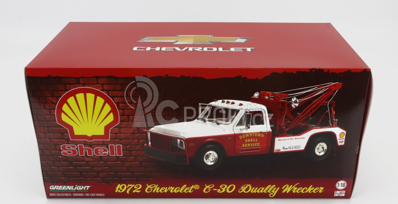 Greenlight Chevrolet C-30 Truck 1972 Odtahový vůz 1:18, bílá