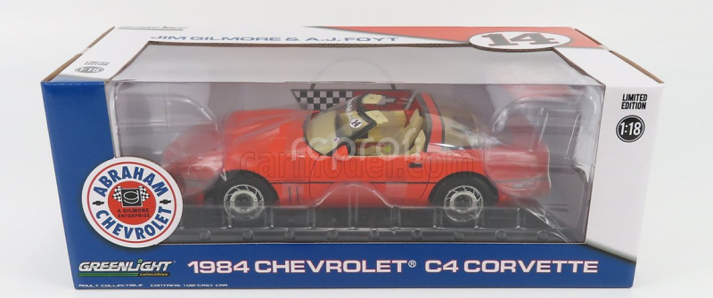 Greenlight Chevrolet Corvette C4 1984 - Jim Gillmore & A.j. Foyt Limited Edition 1:18 Hugger Orange