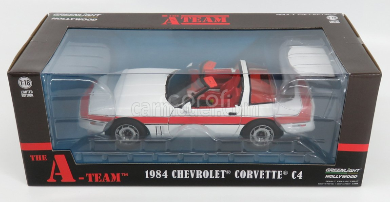 Greenlight Chevrolet Corvette C4 The A-team 1984 1:18 Bílá Červená