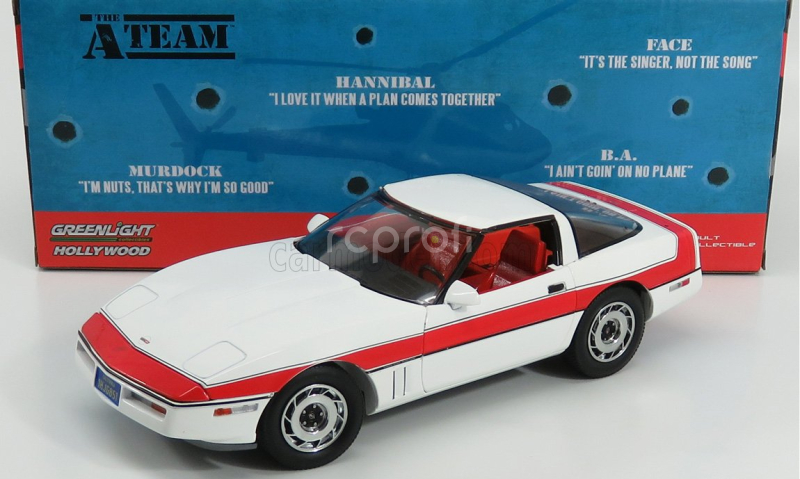 Greenlight Chevrolet Corvette C4 The A-team 1984 1:18 Bílá Červená