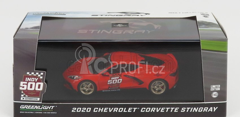 Greenlight Chevrolet Corvette C8 Offical Pace Car Indianapolis 500 Mile Race 2020 1:43 Red