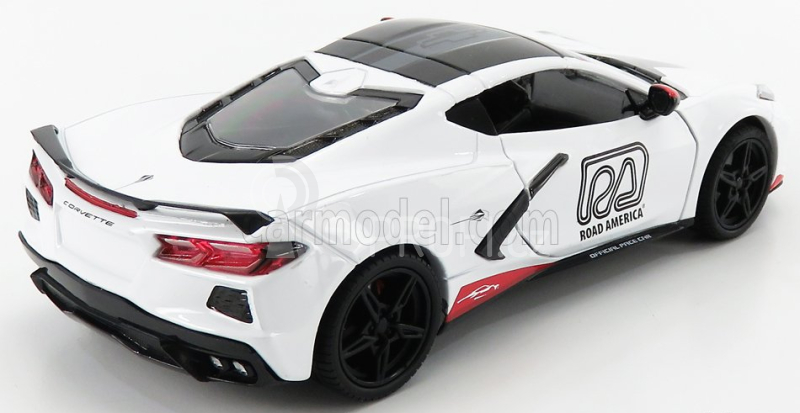 Greenlight Chevrolet Corvette C8 Official Pace Car Road America 2020 1:24 Bílá