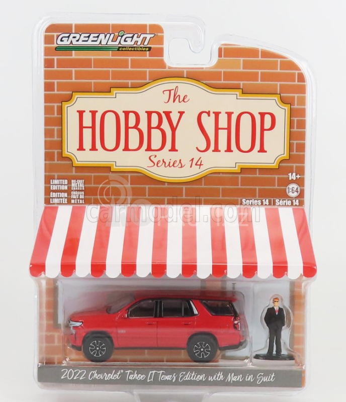 Greenlight Chevrolet Tahoe Texas Edition With Man In Suit 2022 1:64 Red