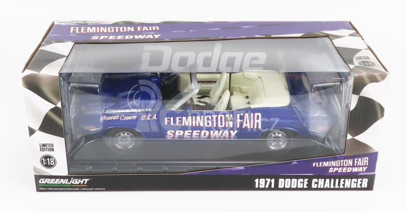Greenlight Dodge Challenger Cabriolet Open Flemington Fair Speedway 1971 1:18
