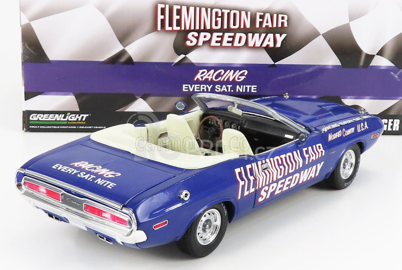 Greenlight Dodge Challenger Cabriolet Open Flemington Fair Speedway 1971 1:18