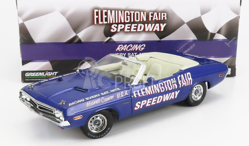 Greenlight Dodge Challenger Cabriolet Open Flemington Fair Speedway 1971 1:18