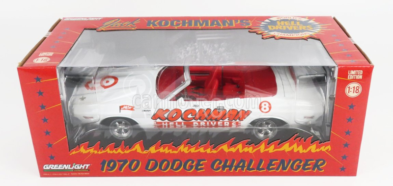 Greenlight Dodge Challenger Convertibile Kochman Hell Drivers 1970 1:18, bílá