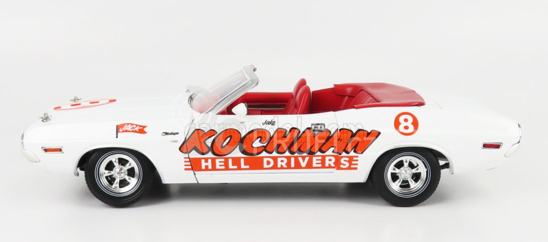 Greenlight Dodge Challenger Convertibile Kochman Hell Drivers 1970 1:18, bílá