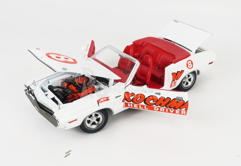 Greenlight Dodge Challenger Convertibile Kochman Hell Drivers 1970 1:18, bílá