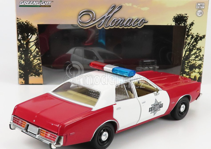 Greenlight Dodge Monaco Police Finchburg 1977 1:24 Červená Bílá