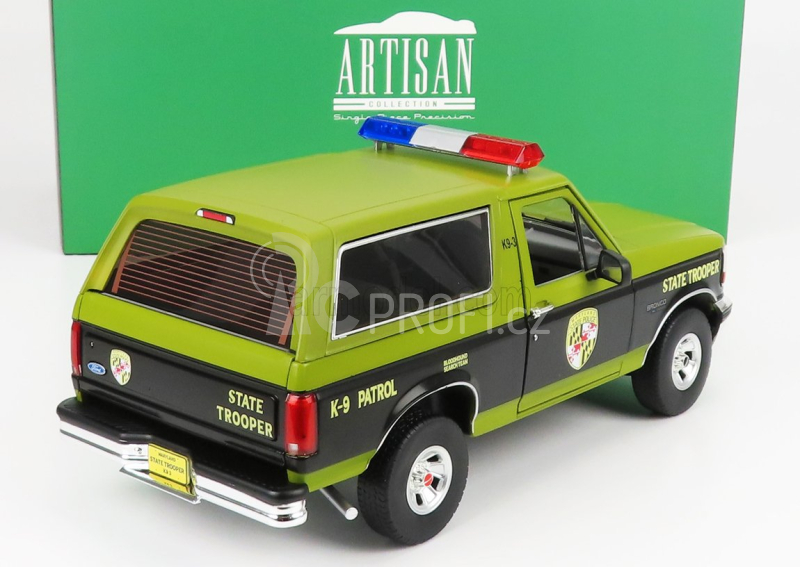 Greenlight Ford usa Bronco Maryland State Police 1996 1:18 Zelená Černá