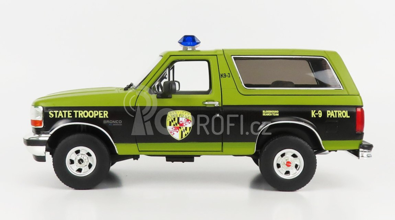 Greenlight Ford usa Bronco Maryland State Police 1996 1:18 Zelená Černá