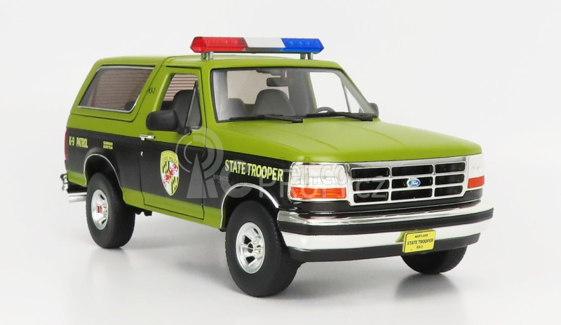 Greenlight Ford usa Bronco Maryland State Police 1996 1:18 Zelená Černá