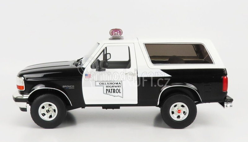 Greenlight Ford usa Bronco Oklahoma Highway Patrol Police 1996 1:18 Černá Bílá