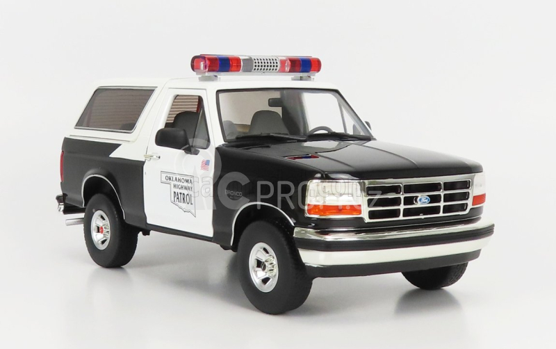 Greenlight Ford usa Bronco Oklahoma Highway Patrol Police 1996 1:18 Černá Bílá
