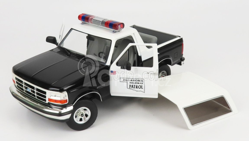 Greenlight Ford usa Bronco Oklahoma Highway Patrol Police 1996 1:18 Černá Bílá