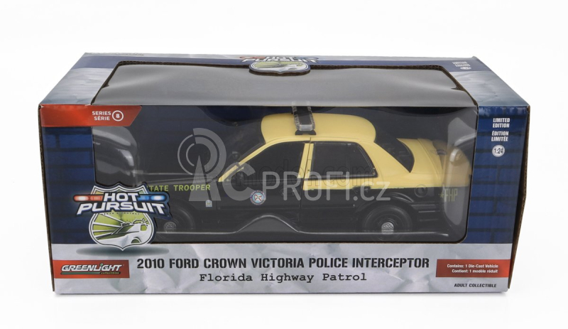 Greenlight Ford usa Crown Victoria Police Interceptor Florida 2010 1:24 Černý Krém