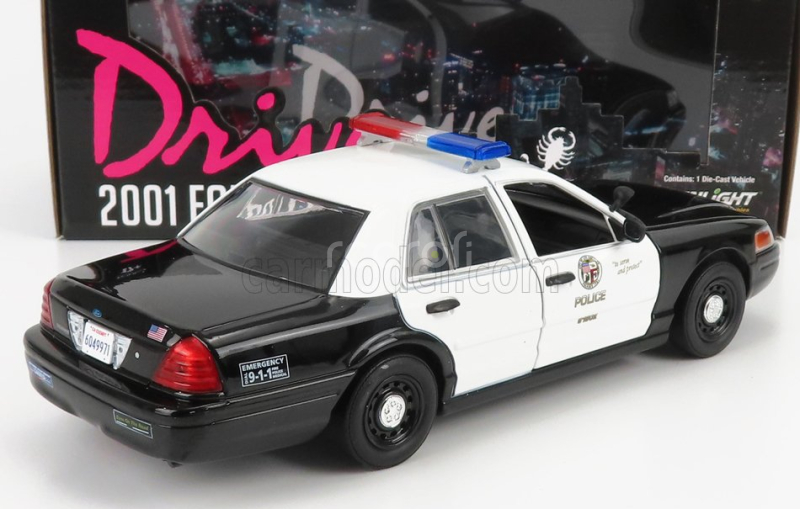Greenlight Ford usa Crown Victoria Police Interceptor Los Angeles Department 1992 - Drive 1:24 Černá Bílá