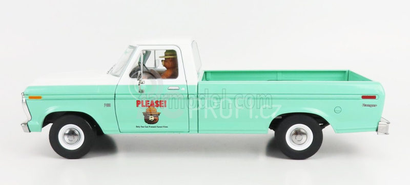 Greenlight Ford usa F-100 Pick-up Forest Service Green 1975 1:18, světle zelená